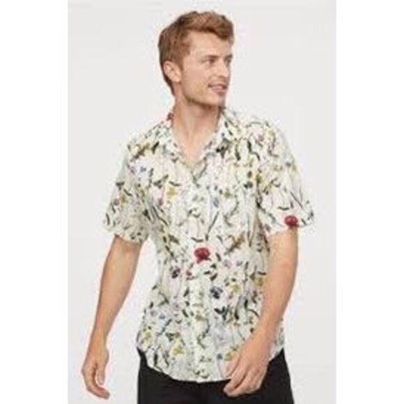 H&M Other - H&M Floral REGULAR FIT COTTON Men’s Shirt SZ M